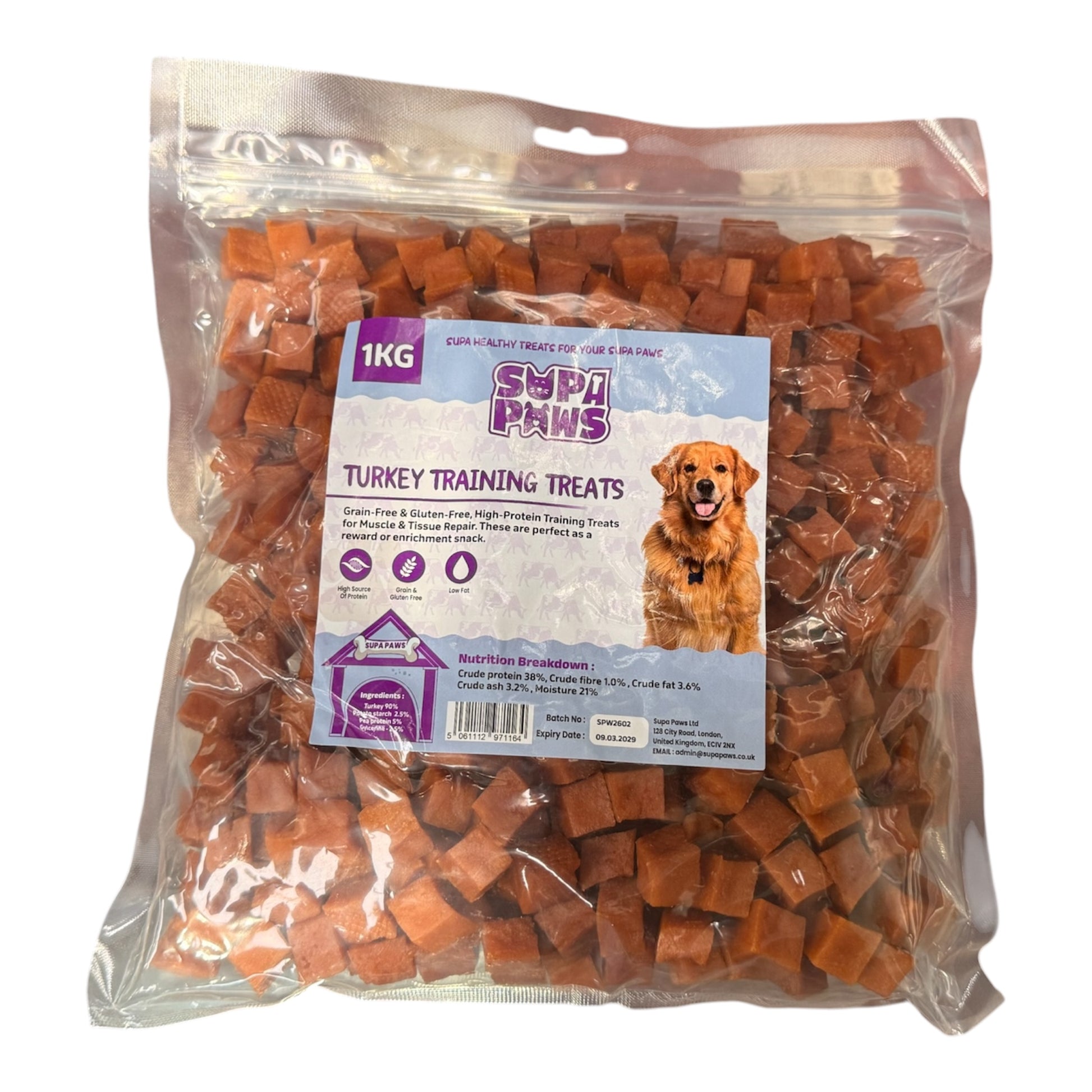 Supa Paws Turkey Training Treats 1kg