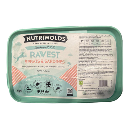NutriWolds Rawest 80/10/10 Raw Dog Food 1kg