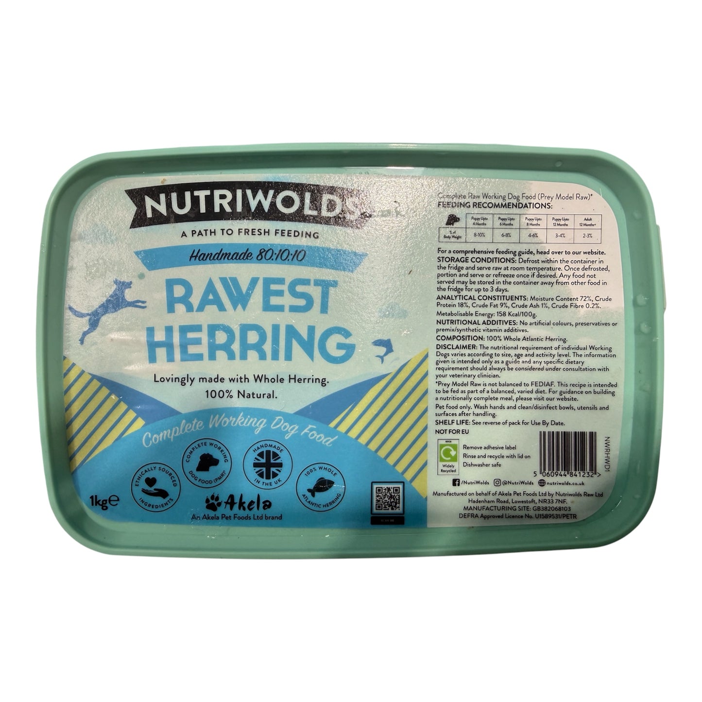 NutriWolds Rawest 80/10/10 Raw Dog Food 1kg