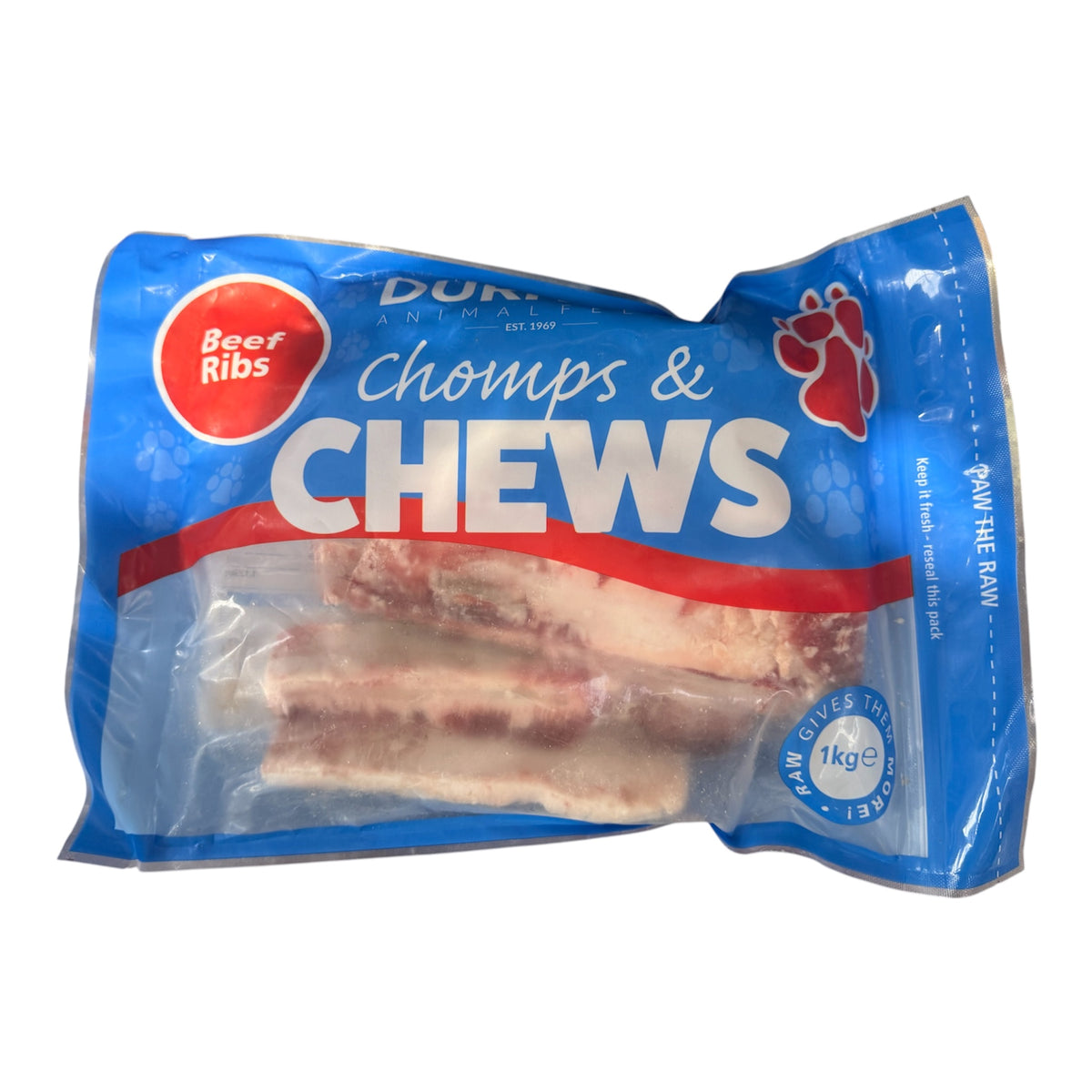 Durham Animal Feeds Frozen Raw Beef Ribs 1kg