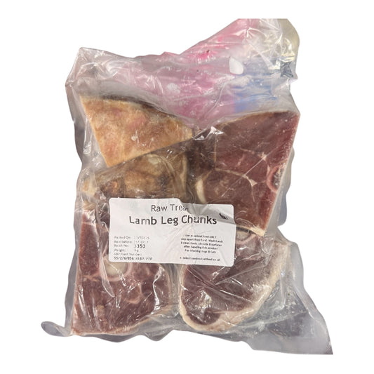 Raw Treat Pet Food Lamb Leg Chunks – Frozen Raw 1kg