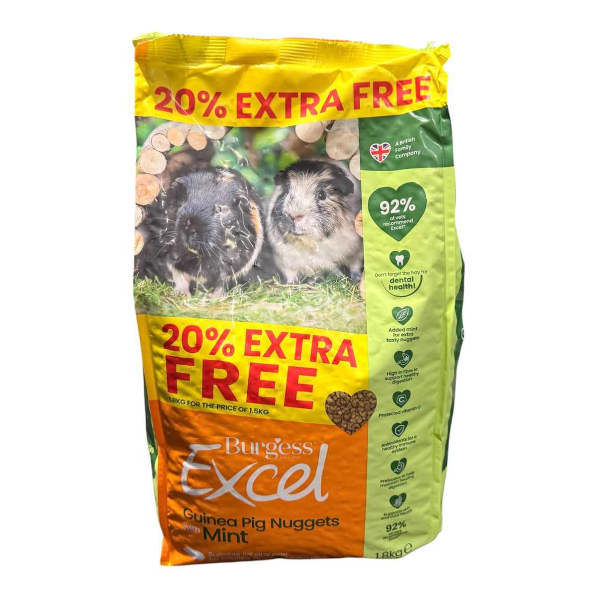 Burgess Excel Guinea Pig Nuggets with Mint 1.8kg