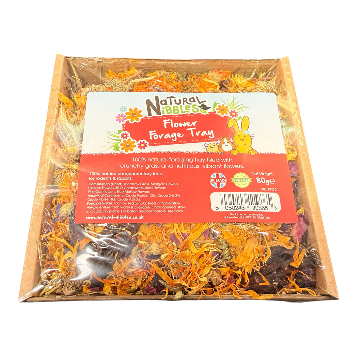 Natural Nibbles Flower Forage Tray – 80g