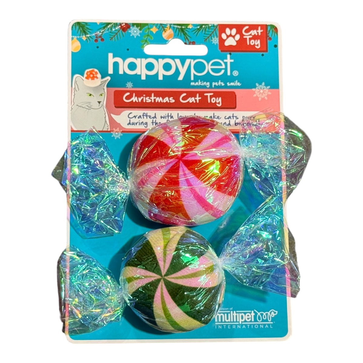 Happy Pet Christmas Crinkle Candy Cat Toys – 2 Pack