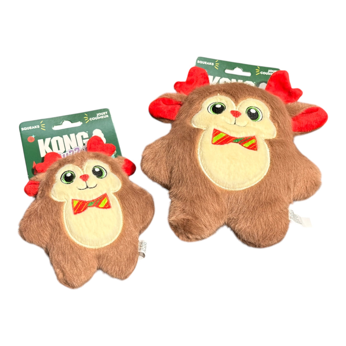 KONG Snuzzles Christmas Reindeer Plush Squeaky Dog Toy