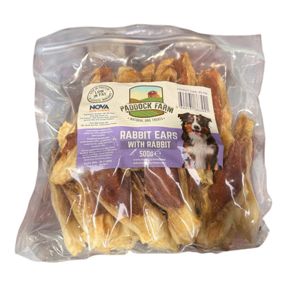 Paddock Farm Rabbit Ears with Meat – Natural Dog Treats 500g