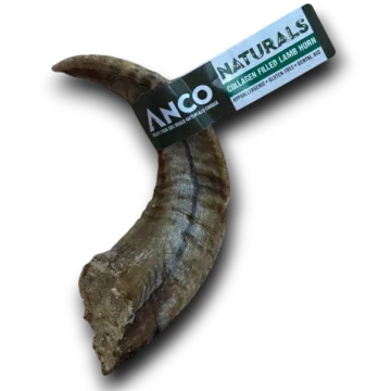 Anco - Collagen Filled Lamb Horn – available from Woofingtons