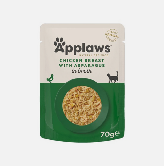 Applaws Cat Pouch Chicken Breast and Asparagus 70g – available from Woofingtons