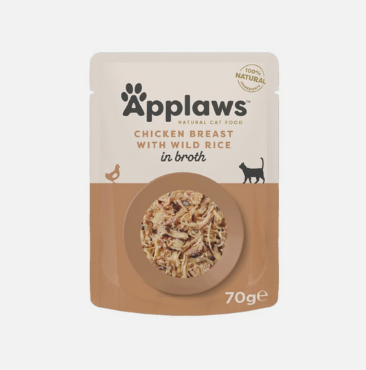 Applaws Cat Pouch Chicken Breast and Wild Rice 70g – available from Woofingtons