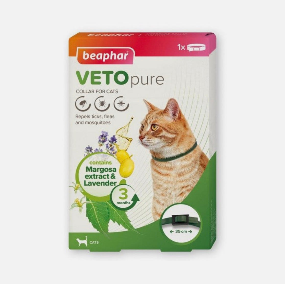 Beaphar VETOpure Flea Collar for Cats 35cm – Natural Protection – available from Woofingtons