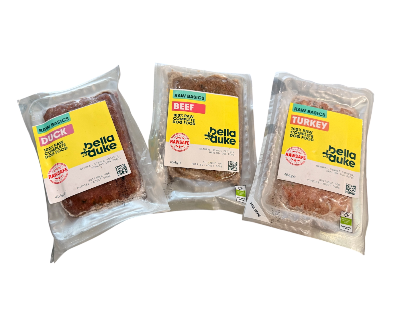 Bella & Duke Basics Raw Dog Food Range - 454g