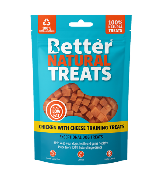 Better Natural - Chicken with Cheese Training Treats 90g – available from Woofingtons