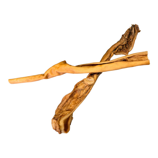 Bully Skin Chew for Dogs – Natural Air Dried Cow Skin (25cm Dental Chew) – available from Woofingtons