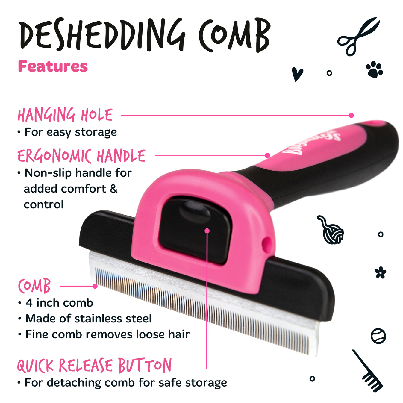  Bugalugs Deshedding Comb image 1