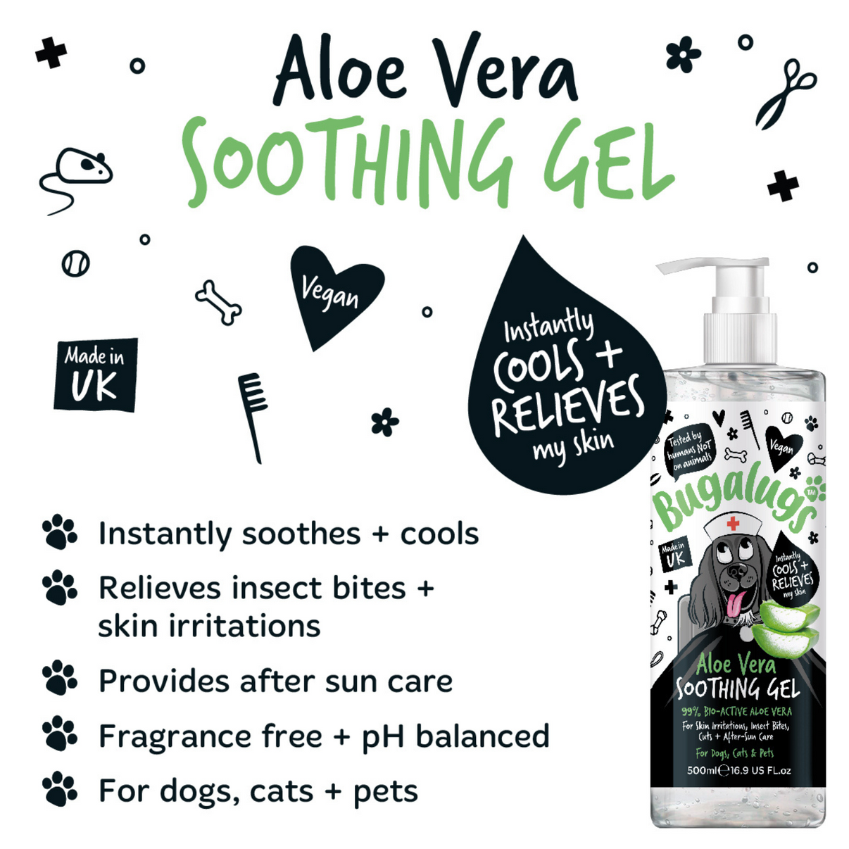 Bugalugs 500ml - Aloe Vera Soothing Gel for Pets  image 2