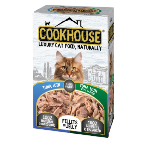 COOKHOUSE Luxury Cat Food - Fillets in Jelly - Tuna Loin with Sardine 6 x 70g – available from Woofingtons