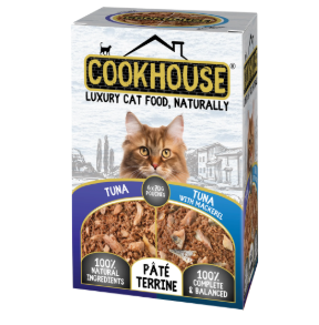 COOKHOUSE Luxury Cat Food - Terrines - Tuna with Mackerel - 6 x 70g – available from Woofingtons