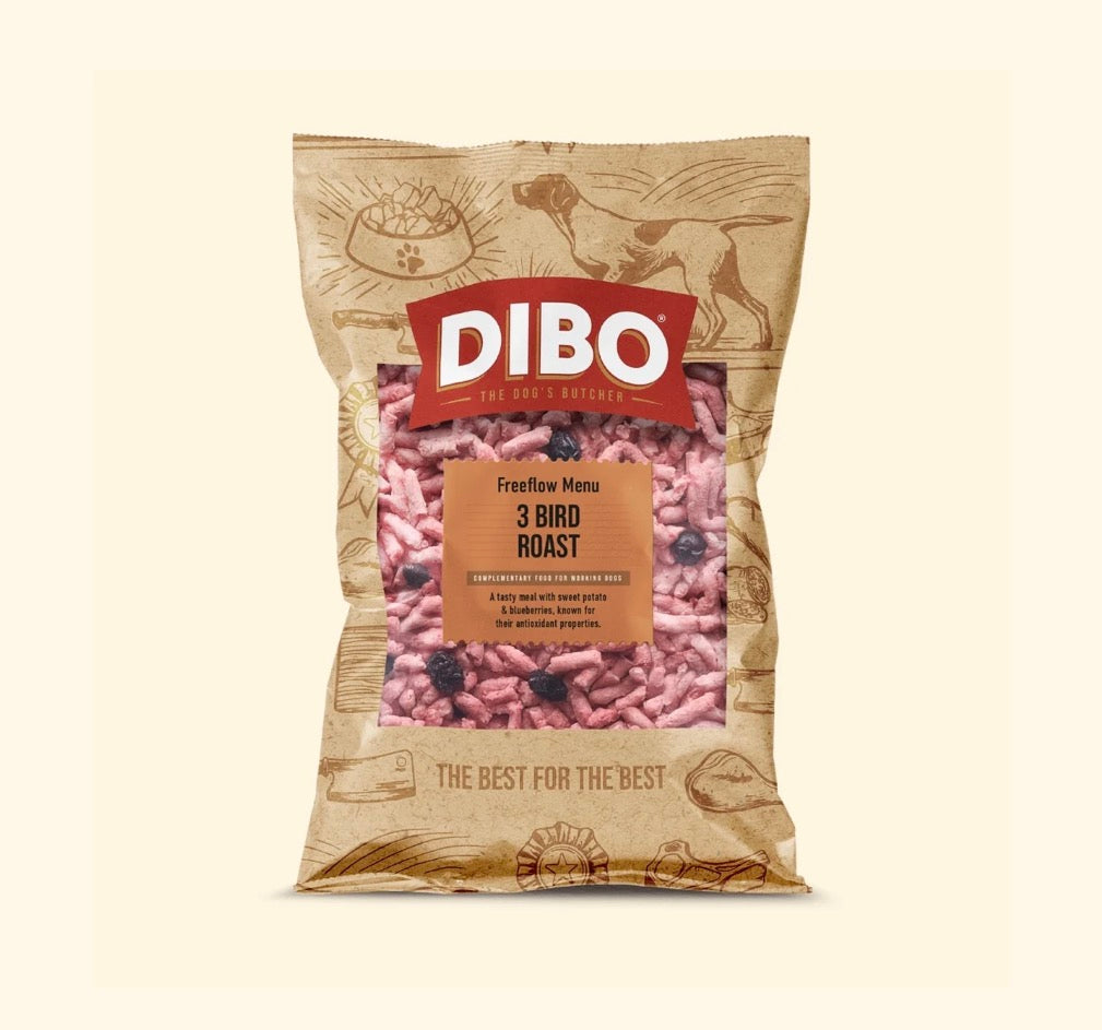 Dibo (Totally Natural) Free Flow Raw Mince 1Kg – available from Woofingtons
