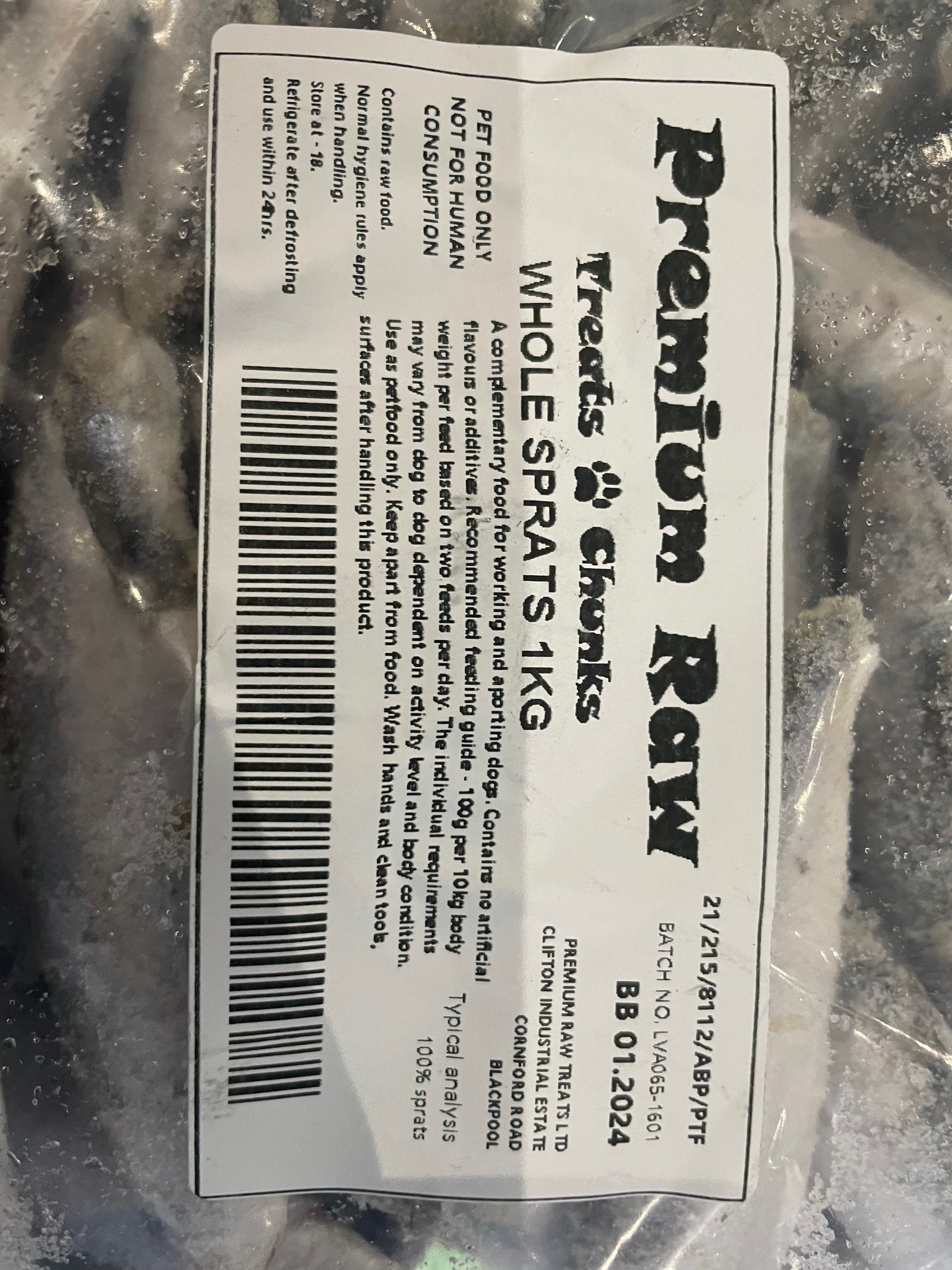 Frozen sprats fish - Raw – product image 2 from Woofingtons
