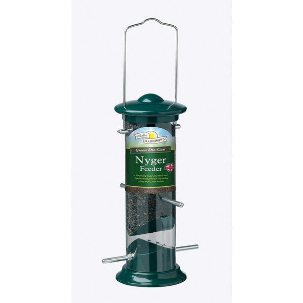 Harrisons Green Die-Cast Nyjer Feeder 20cm – Squirrel Resistant Wild Bird Feeder – available from Woofingtons