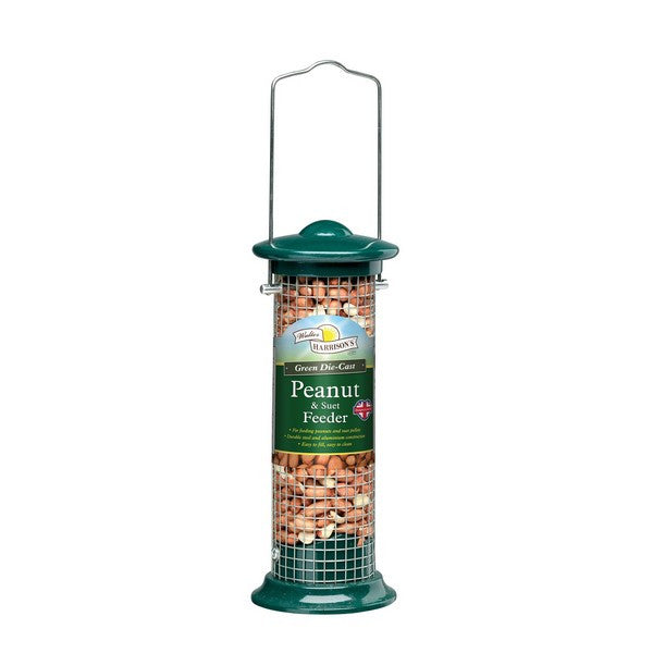 Harrisons Green Die-Cast Peanut & Suet Feeder 20cm – Wild Bird Feeder – available from Woofingtons