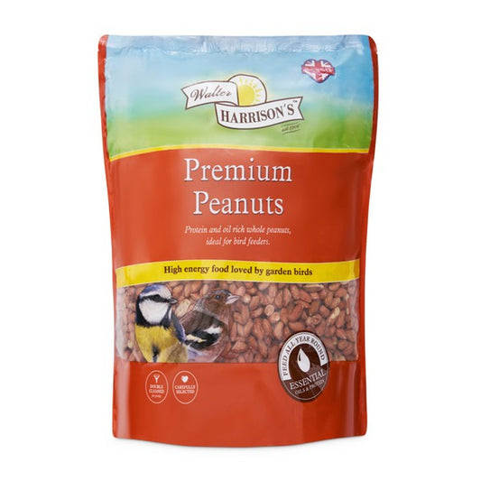 Harrisons Premier Peanuts 2kg – High Energy Bird Food for Garden Birds – available from Woofingtons