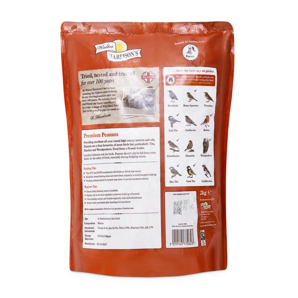 Harrisons Premier Peanuts 2kg – High Energy Bird Food for Garden Birds – product image 2 from Woofingtons