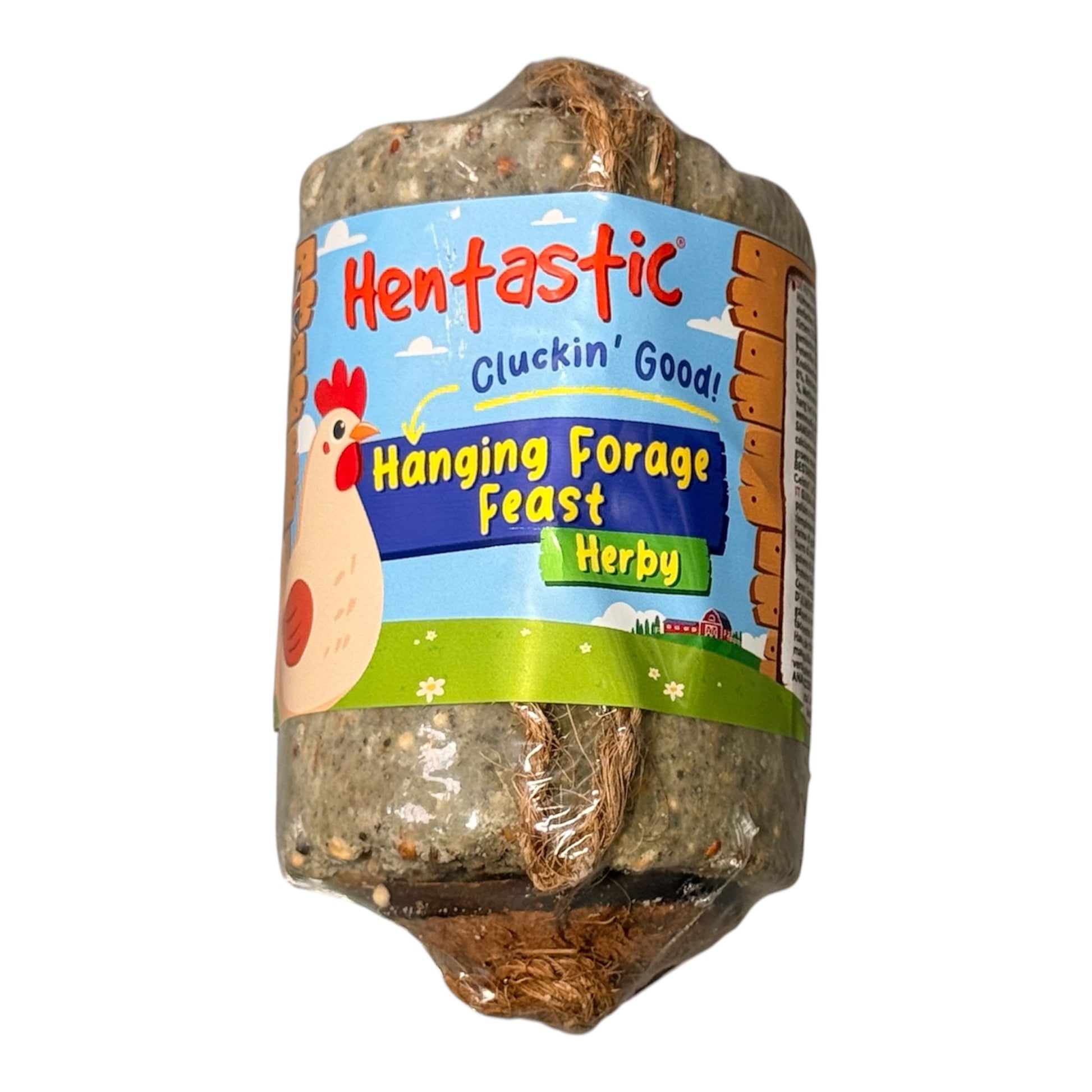 Hentastic Hanging Forage Feast Herby (400g) – Hanging Chicken Pecking Treat – available from Woofingtons
