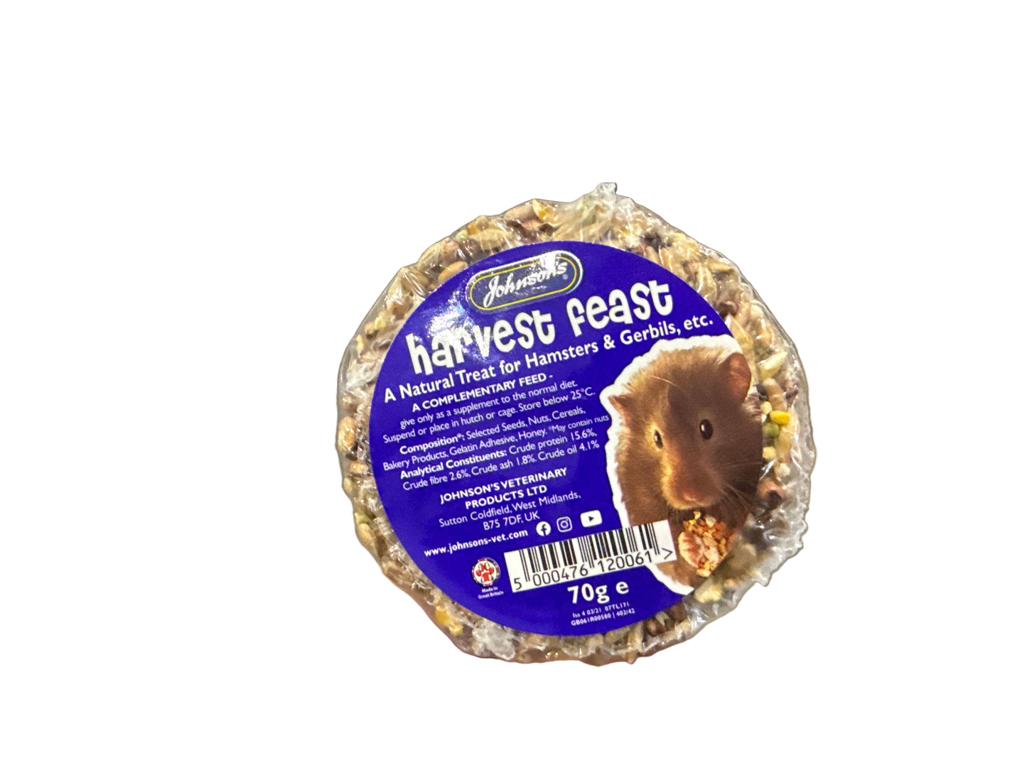 Johnson’s Harvest Feast for Hamsters and Gerbils – available from Woofingtons
