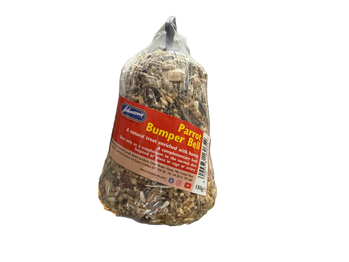 Johnson’s parrot bumper bell 150g – available from Woofingtons