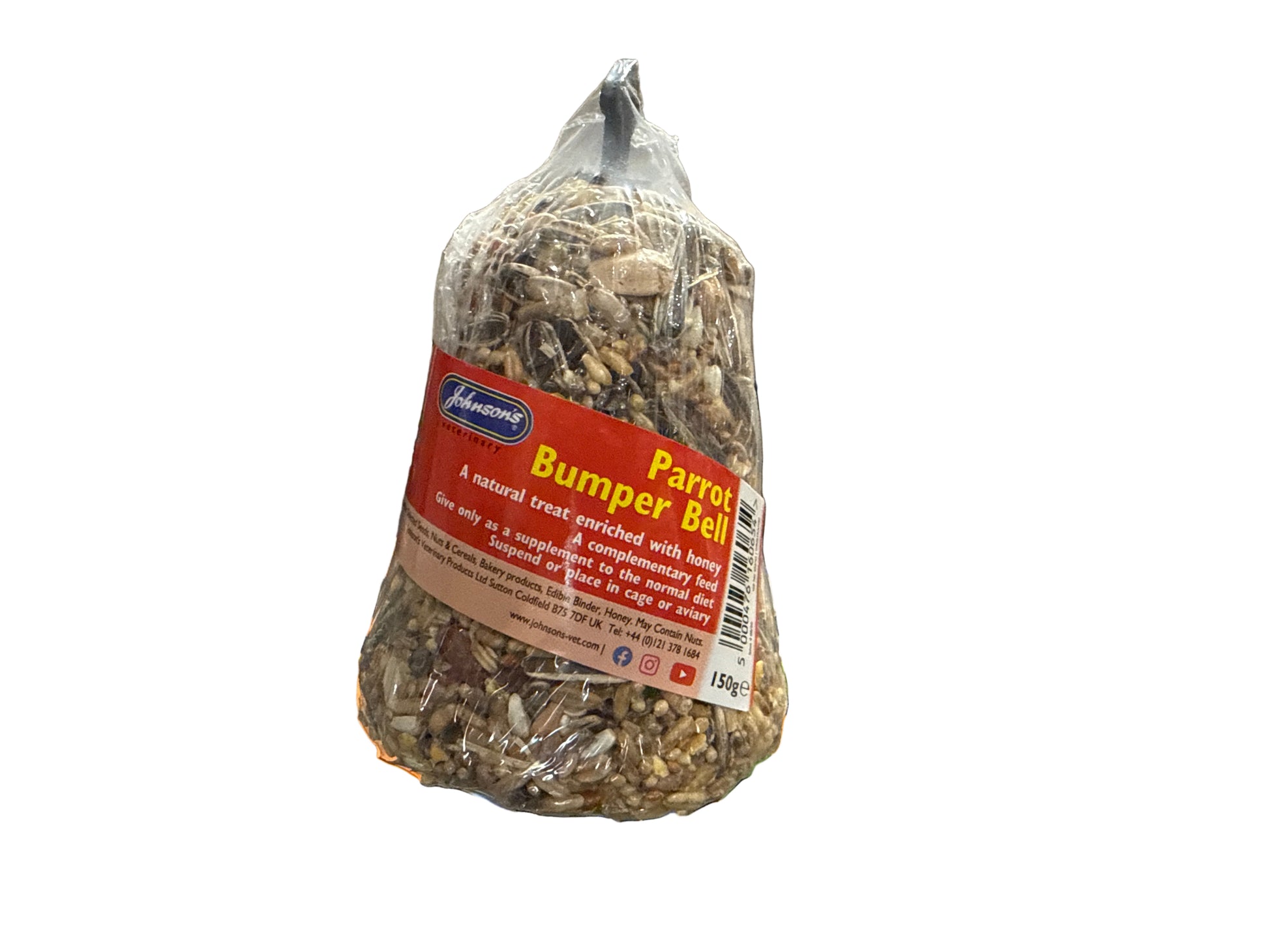 Johnson’s parrot bumper bell 150g – available from Woofingtons