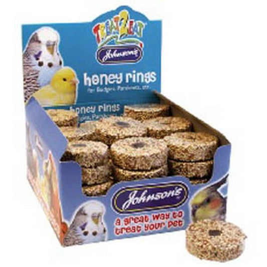 Johnson’s Honey Ring Bird Treat x 1 – Seed & Honey Treat for Birds – available from Woofingtons