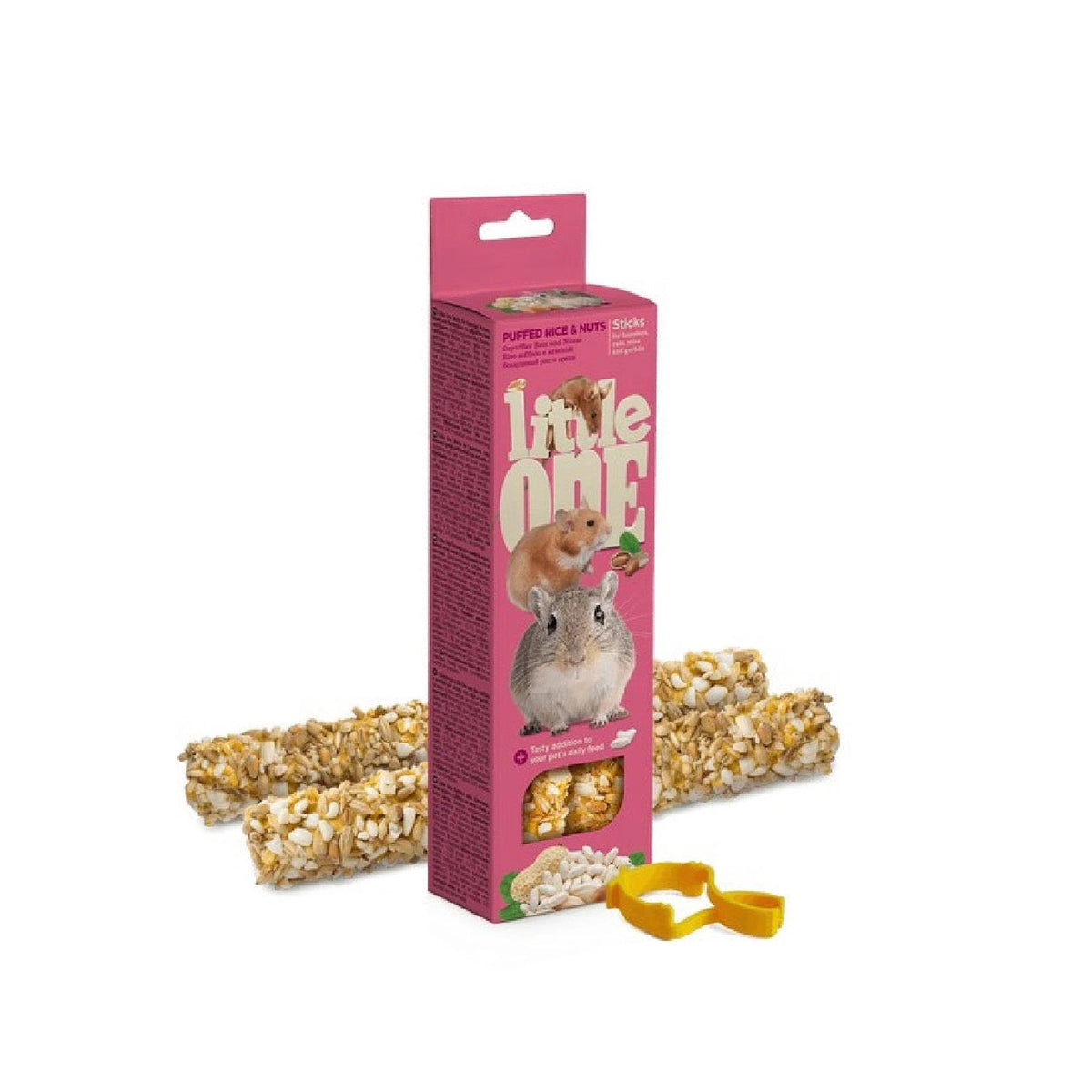 Little One Sticks For Hamsters, Rats, Mice And Gerbils With Puffed Rice And Nuts 2x55G – available from Woofingtons