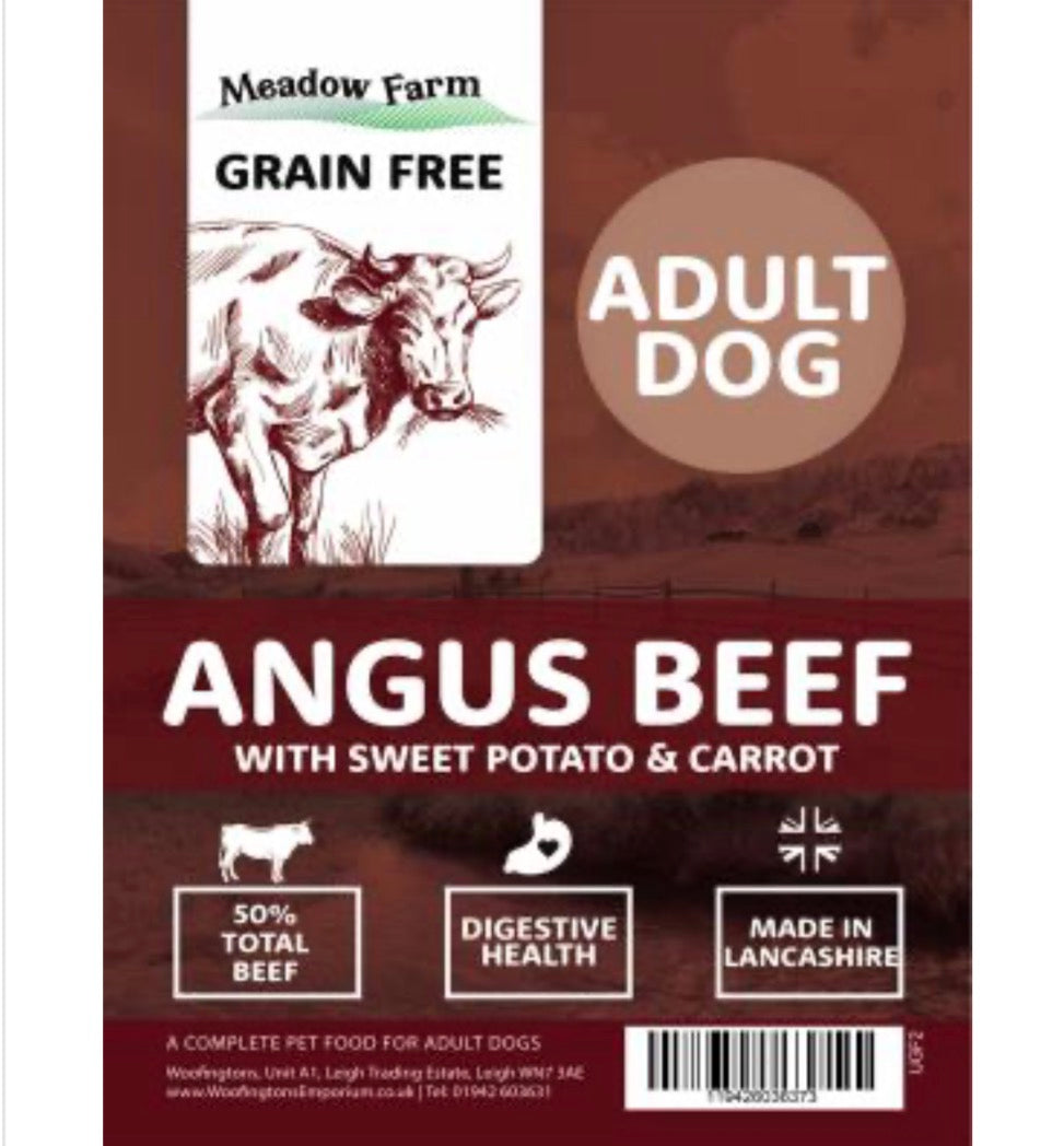 Meadow Farm - Angus Beef - Adult Dog Food – available from Woofingtons