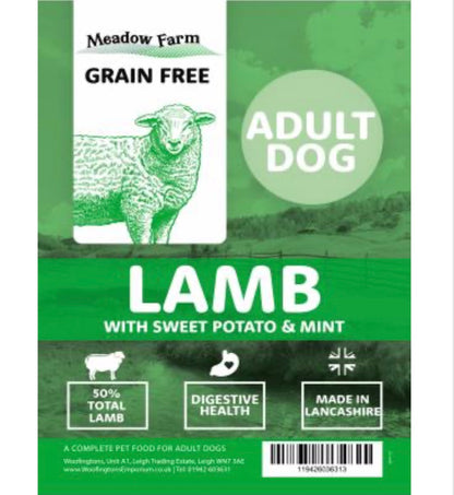 Meadow Farm - Lamb with Sweet Potato & Mint - Adult Dog Food – available from Woofingtons