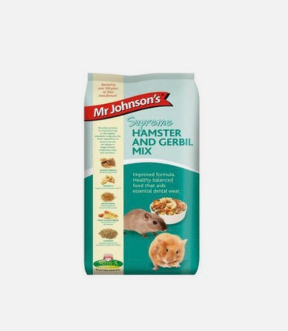 Mr Johnsons Supreme Hamster and Gerbil Mix 900g – available from Woofingtons