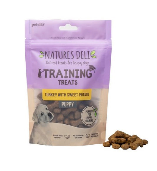 Natures Deli - Puppy Training Treats Turkey with Sweet Potato 100g – available from Woofingtons