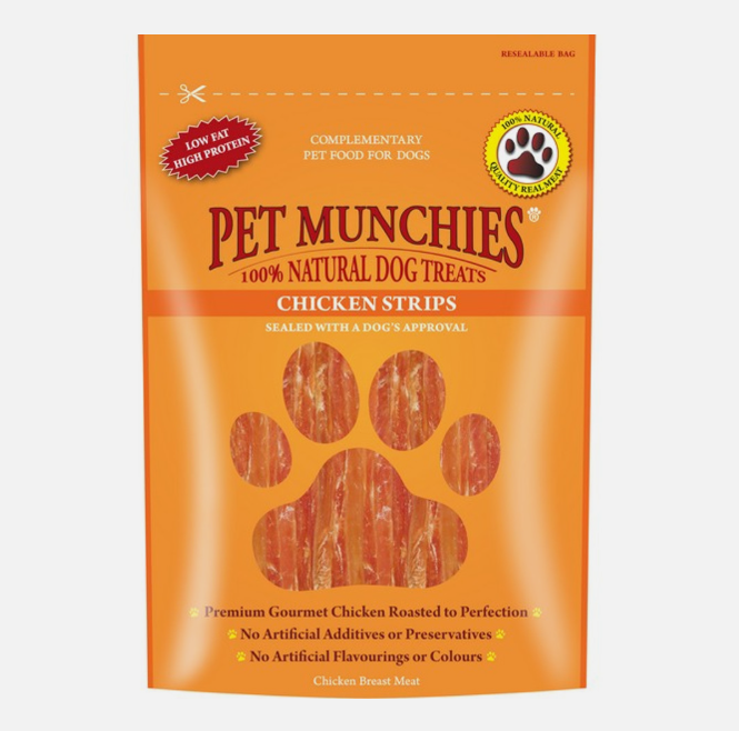 Pet Munchies Chicken Strips – available from Woofingtons