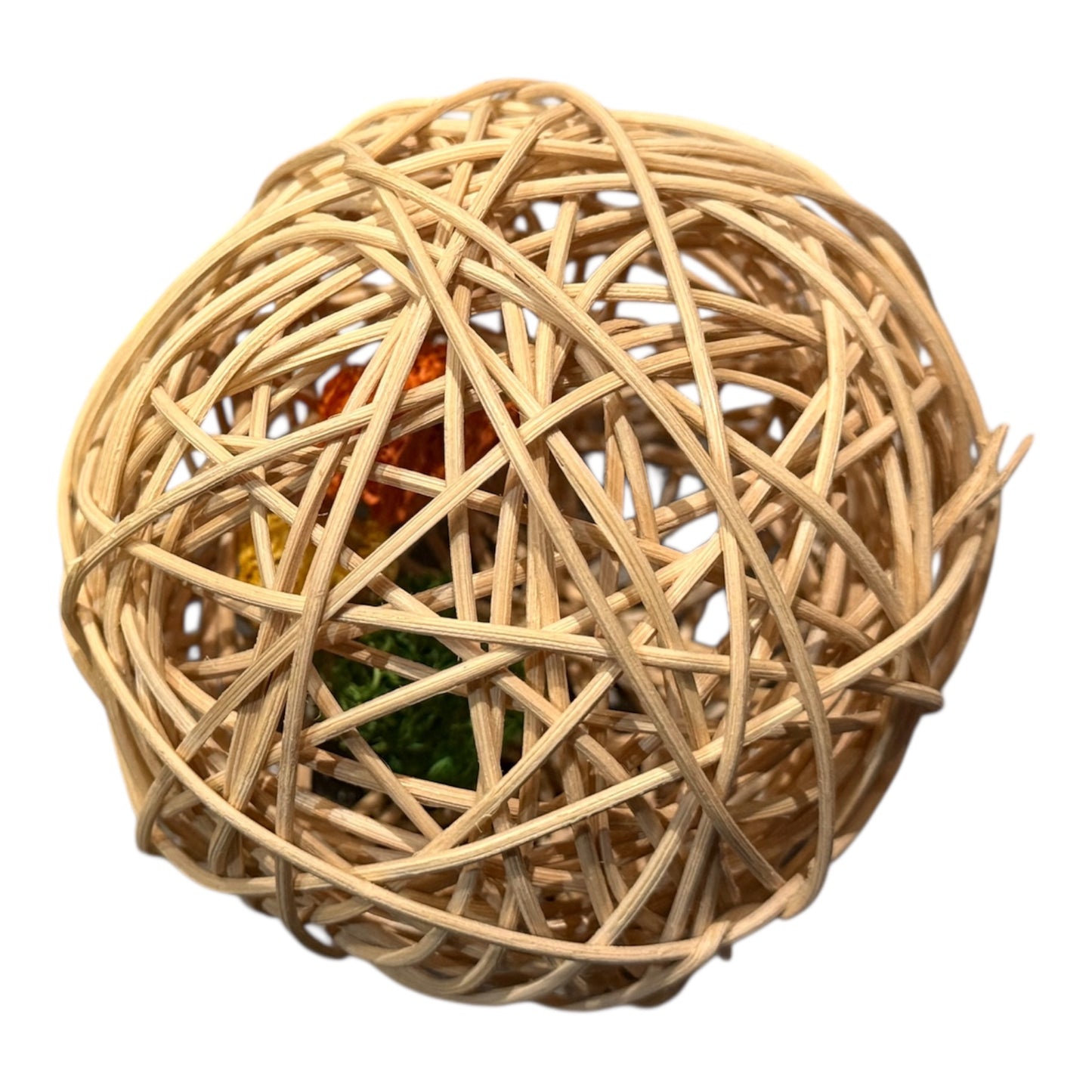 Rattan Ball With Loofah - Rabbit Ball – available from Woofingtons