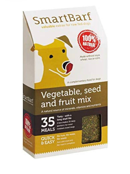 SmartBarf Vegetable, Seed and Fruit Mix 500g – available from Woofingtons