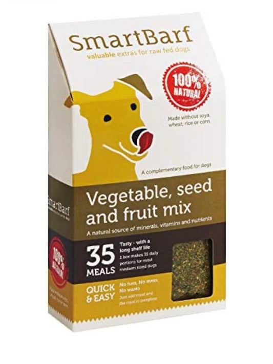 SmartBarf Vegetable, Seed and Fruit Mix 500g – available from Woofingtons