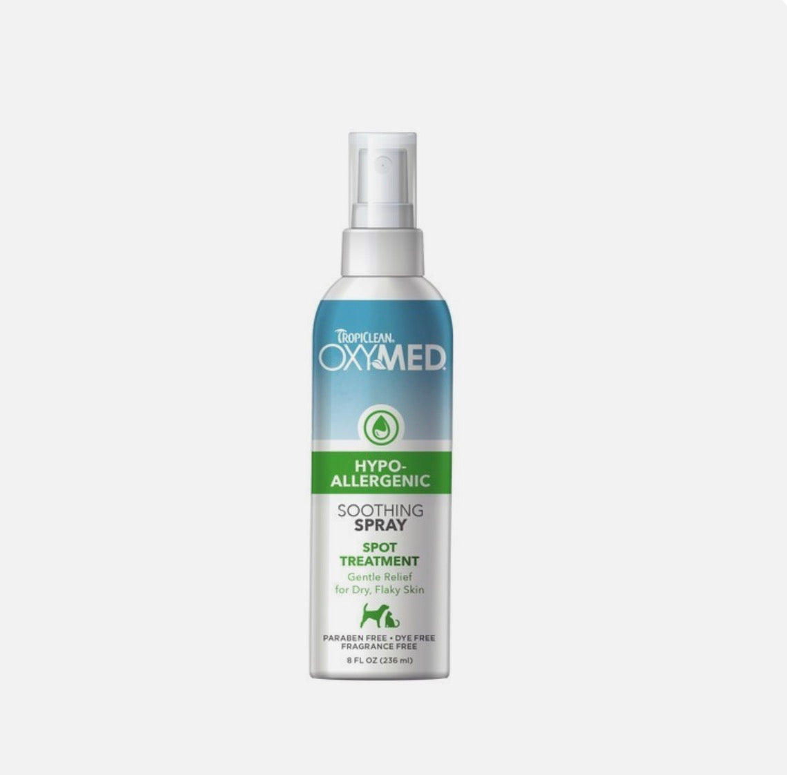 TropiClean OxyMed Hypoallergenic Anti-Itch Spray for Dogs & Cats – 236ml – available from Woofingtons