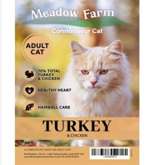 Meadow Farm - Connoisseur Cat - Adult - Turkey – available from Woofingtons