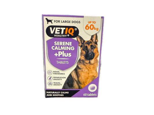 VetIQ Serene Calming PLUS - 60 Tablets (For large dogs) – available from Woofingtons